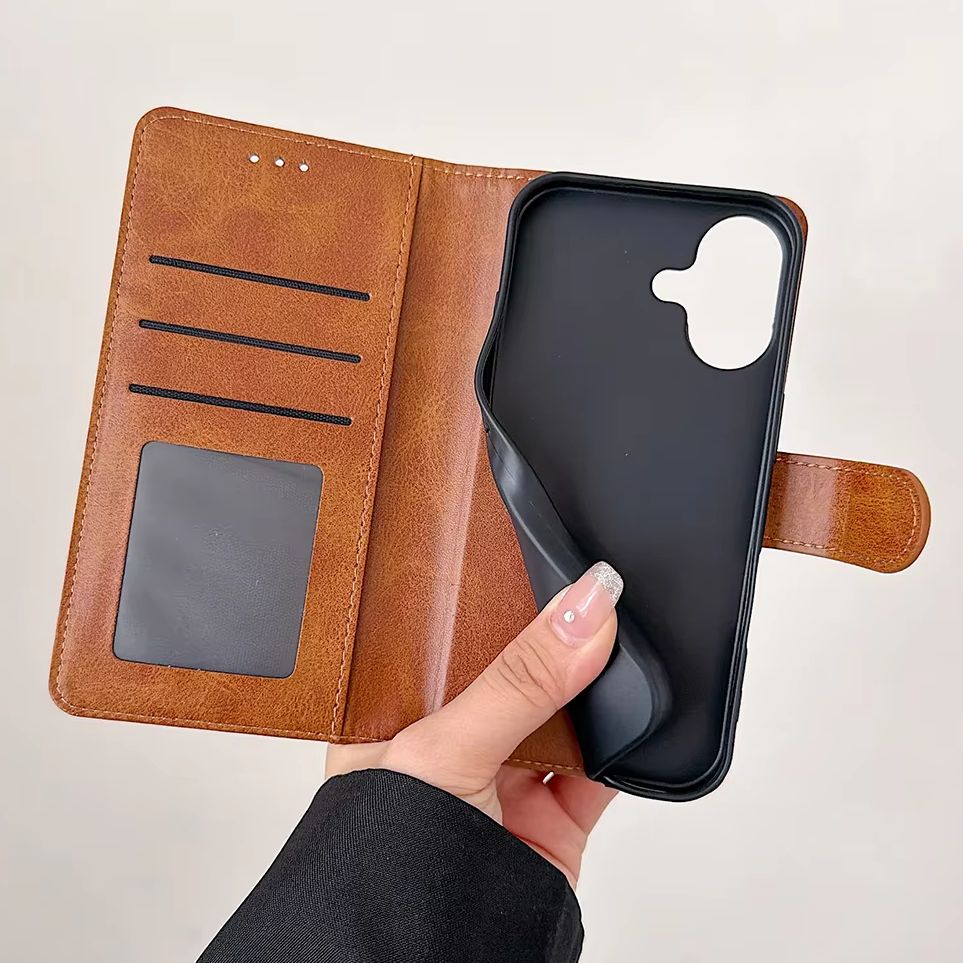 Leather Card Wallet - Etui na telefon z klapką, wykonane